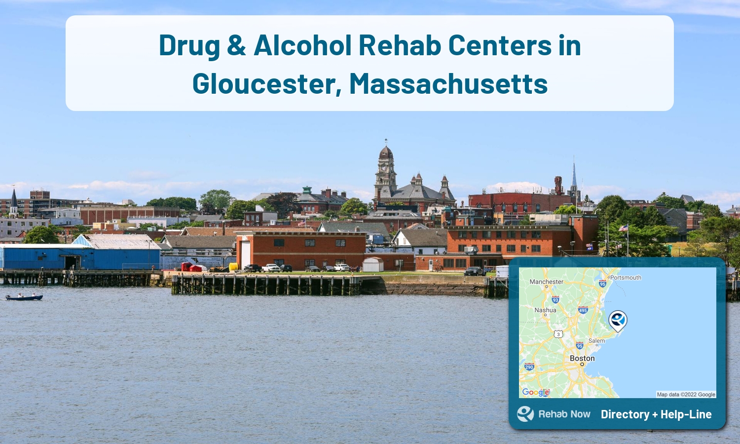 Drug rehab and alcohol treatment services near you in Gloucester, Massachusetts. Need help choosing a center? Call us, free.