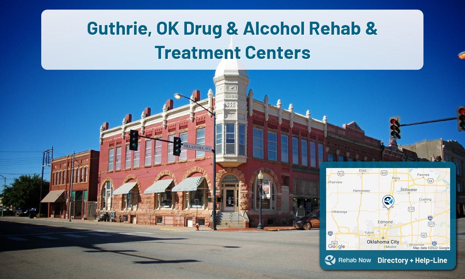 Drug rehab and alcohol treatment services nearby Guthrie, OK. Need help choosing a treatment program? Call our free hotline!
