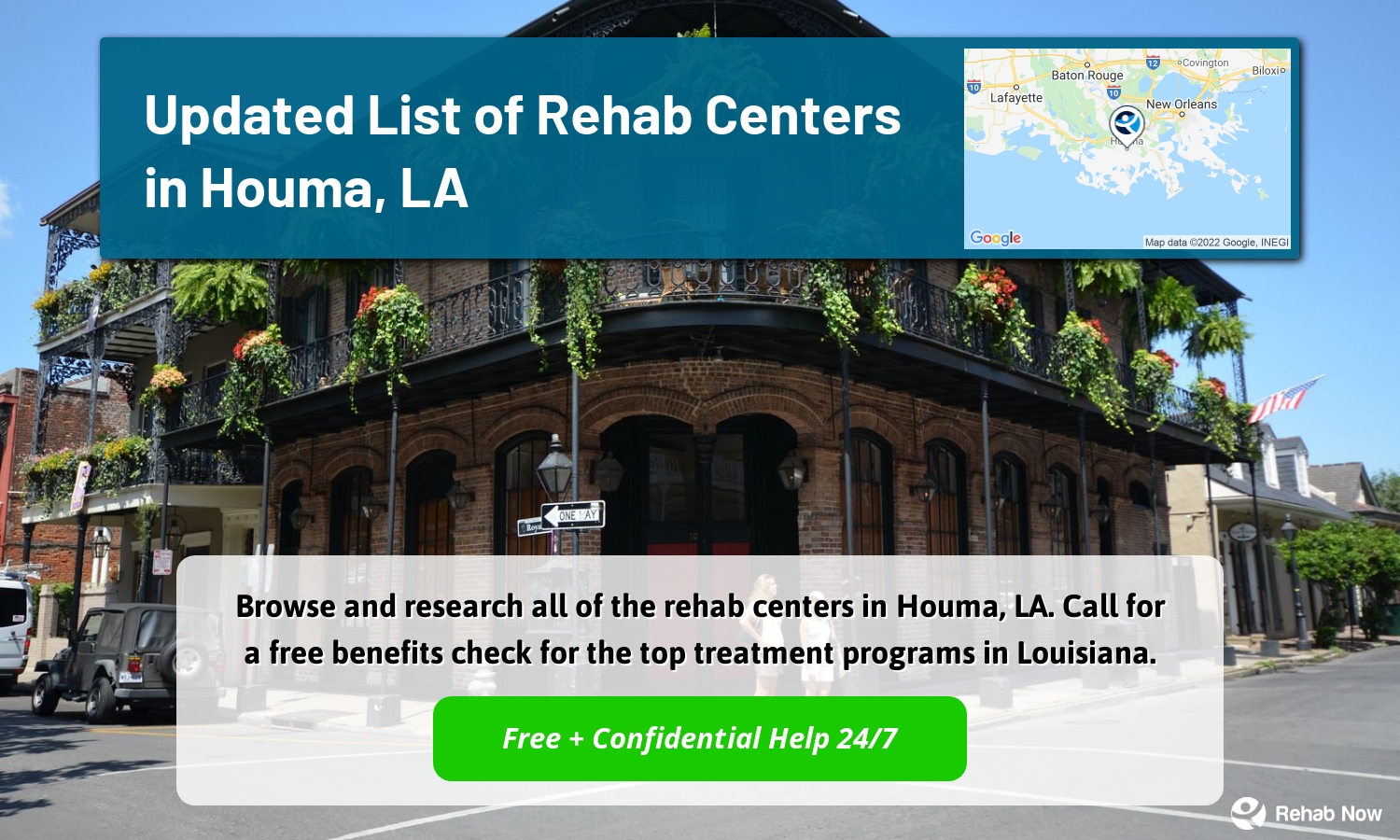 Browse and research all of the rehab centers in Houma, LA. Call for a free benefits check for the top treatment programs in Louisiana.