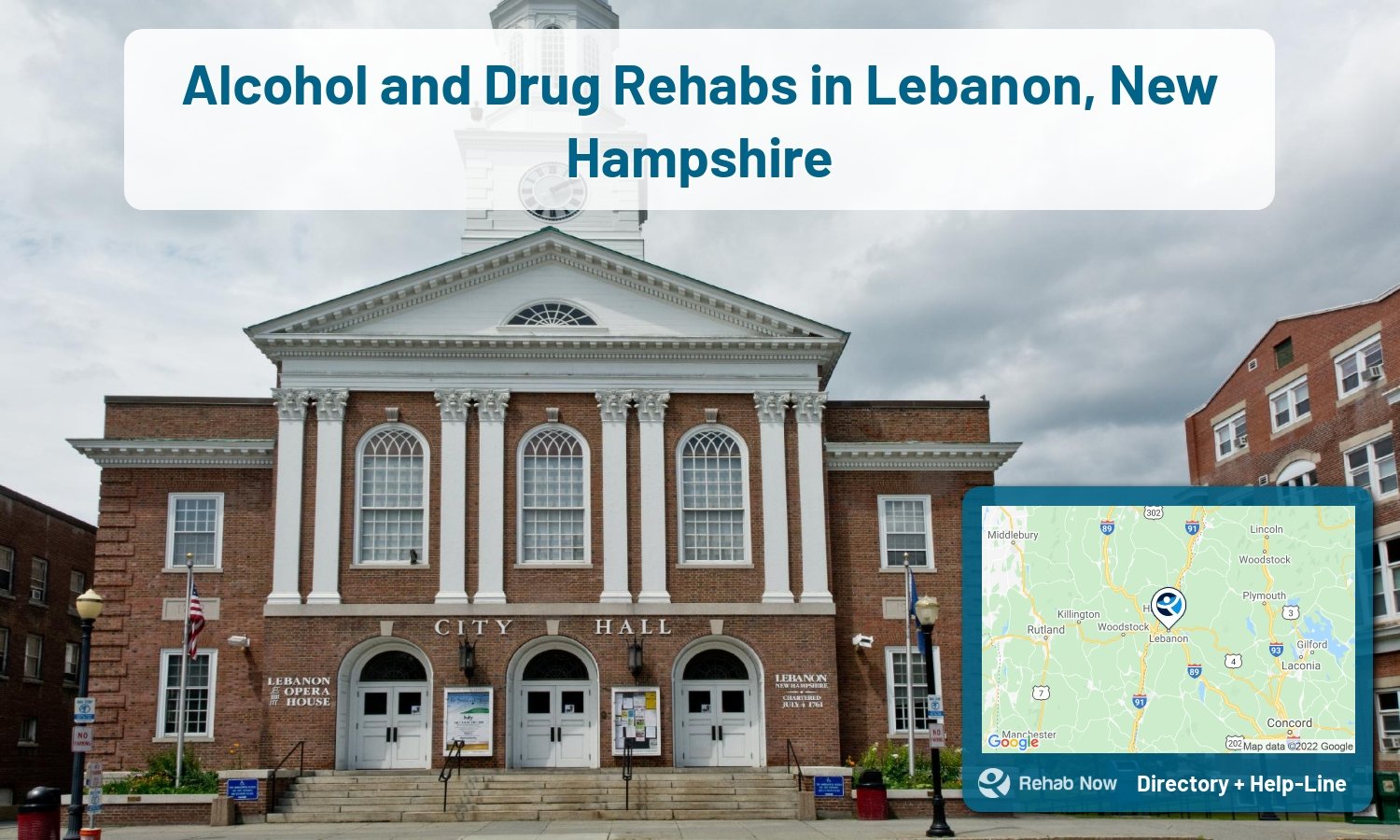 Struggling with addiction in Lebanon, New Hampshire? RehabNow helps you find the best treatment center or rehab available.