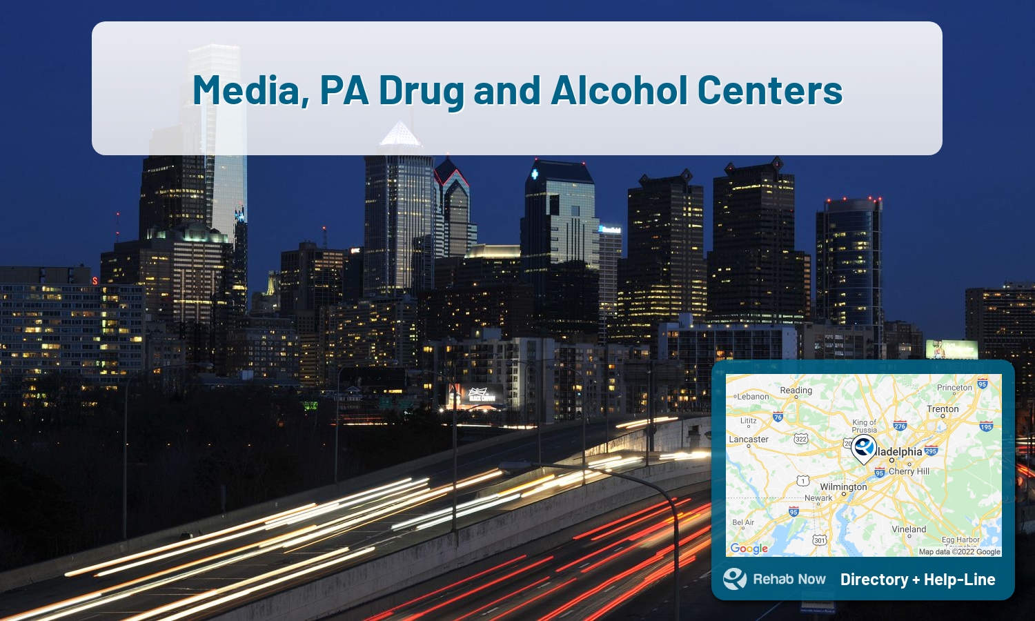 Struggling with addiction in Media, Pennsylvania? RehabNow helps you find the best treatment center or rehab available.