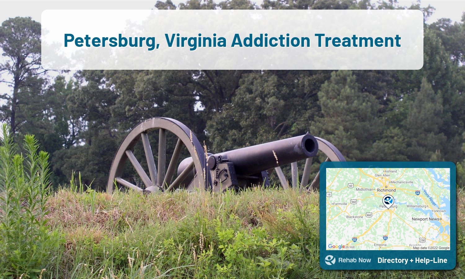 Drug rehab and alcohol treatment services near you in Petersburg, Virginia. Need help choosing a center? Call us, free.