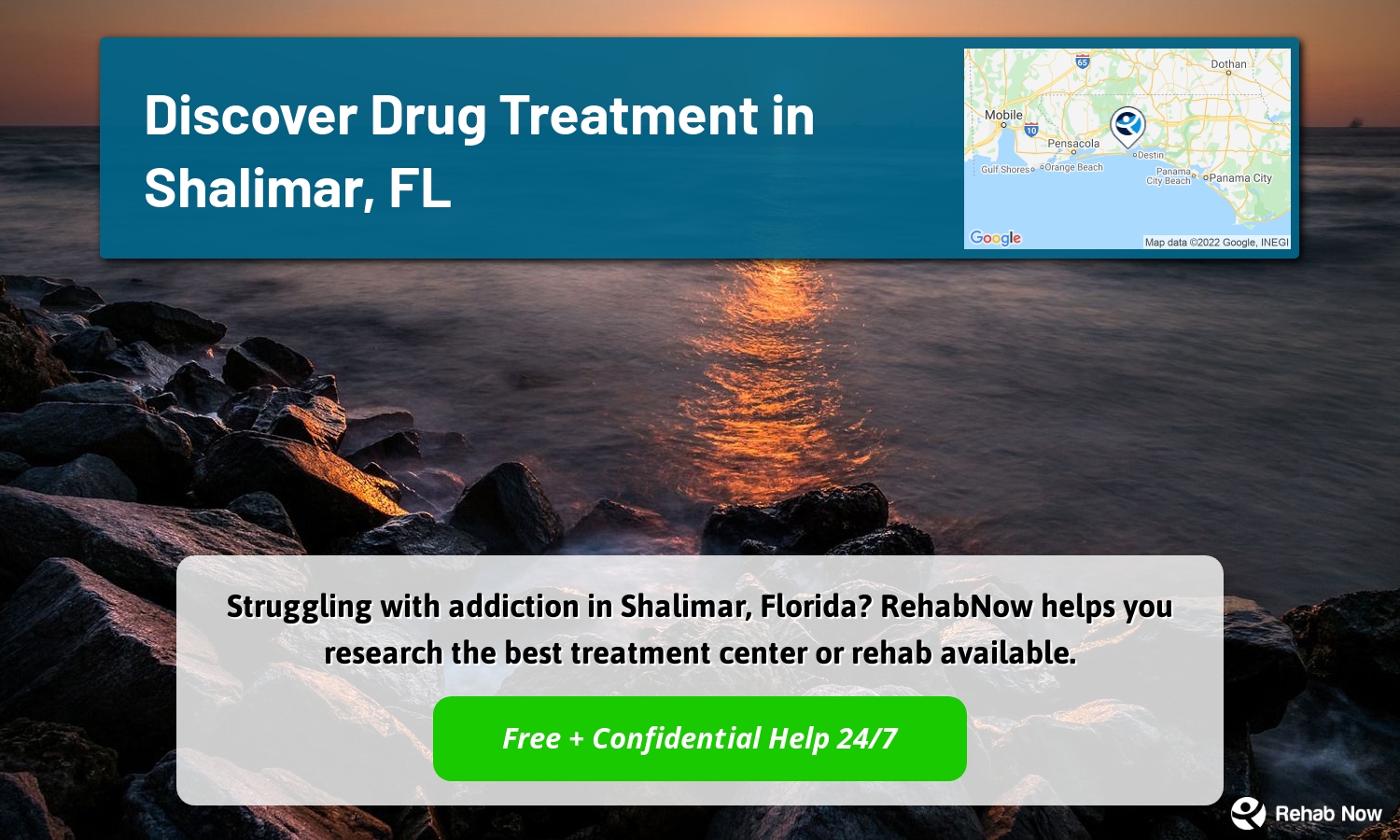 Struggling with addiction in Shalimar, Florida? RehabNow helps you research the best treatment center or rehab available.