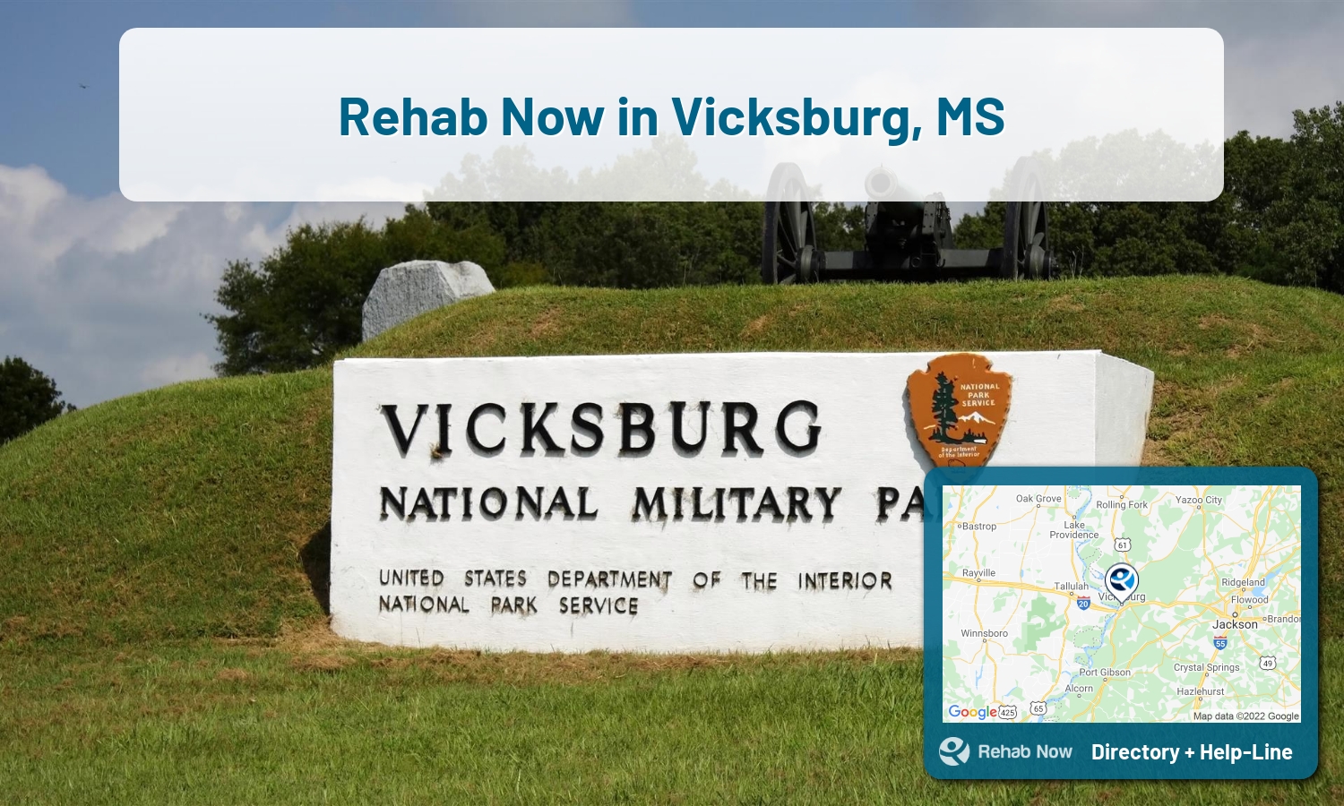 Need treatment nearby in Vicksburg, Mississippi? Choose a drug/alcohol rehab center from our list, or call our hotline now for free help.
