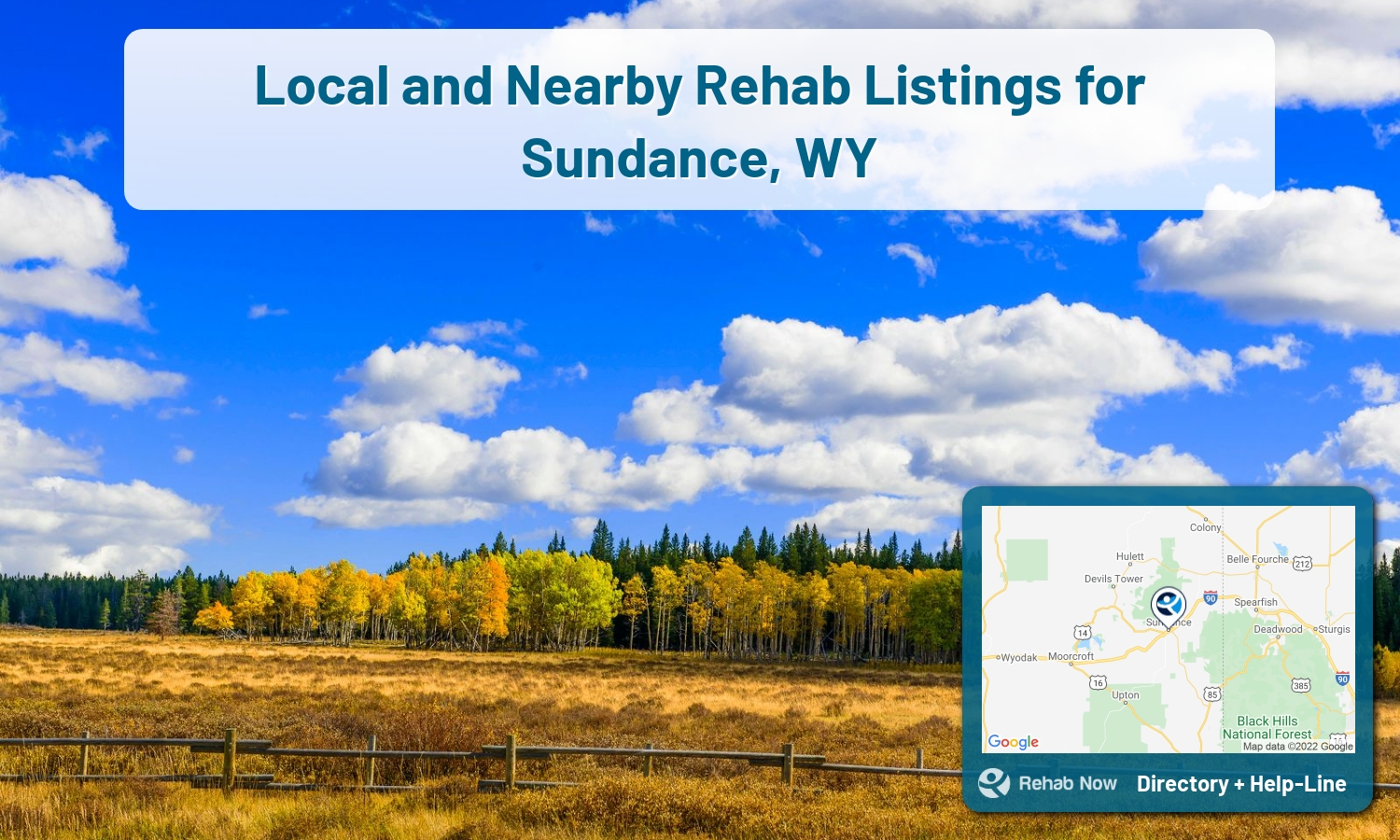List of alcohol and drug treatment centers near you in Sundance, Wyoming. Research certifications, programs, methods, pricing, and more.