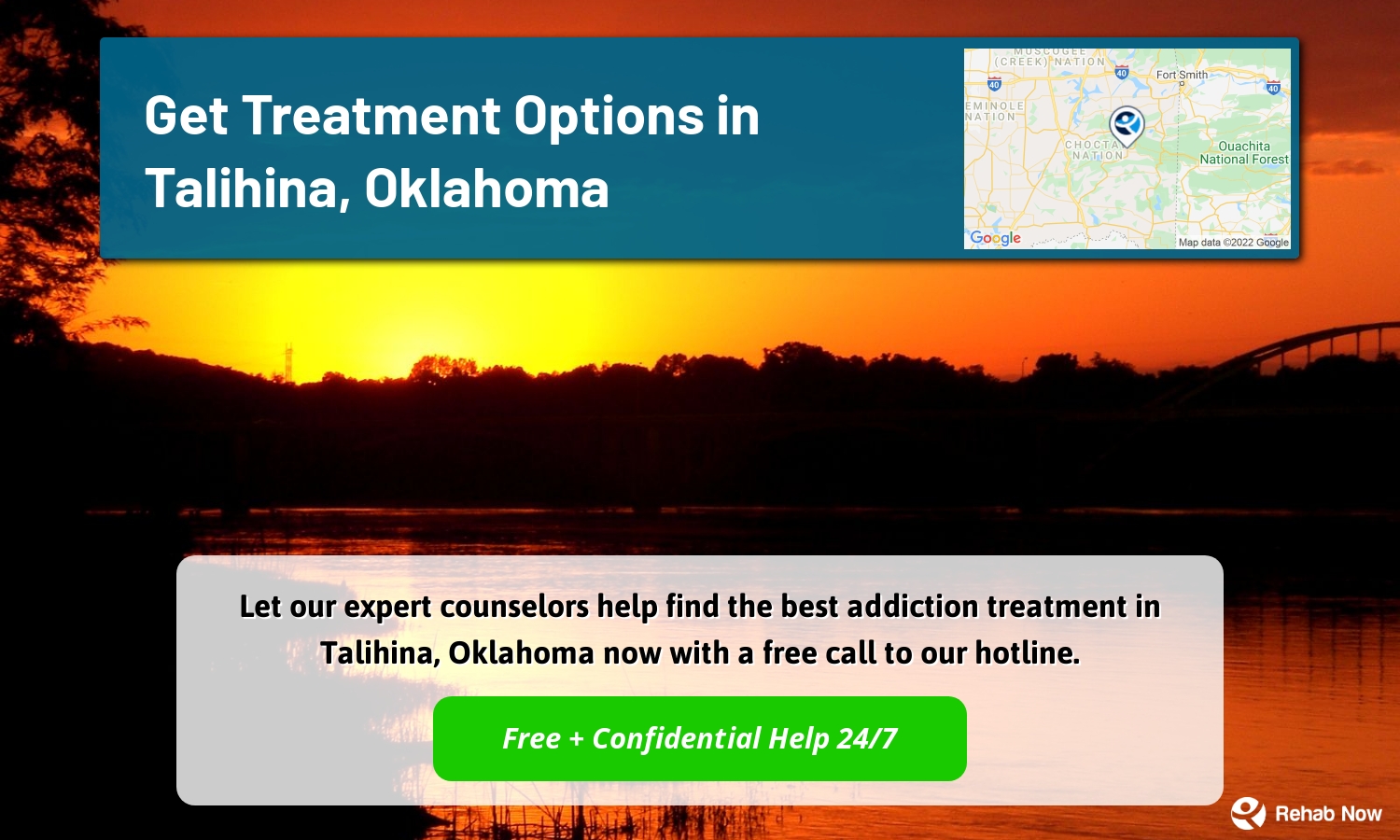 Let our expert counselors help find the best addiction treatment in Talihina, Oklahoma now with a free call to our hotline.