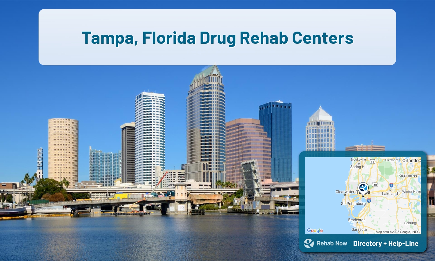 Struggling with addiction in Tampa, Florida? RehabNow helps you find the best treatment center or rehab available.