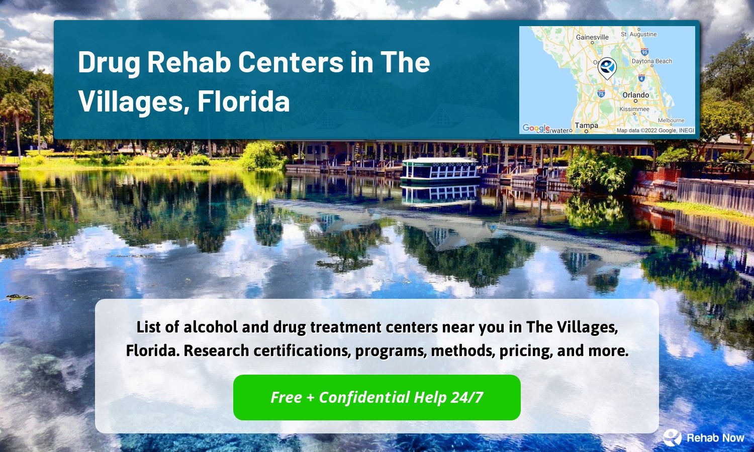 List of alcohol and drug treatment centers near you in The Villages, Florida. Research certifications, programs, methods, pricing, and more.