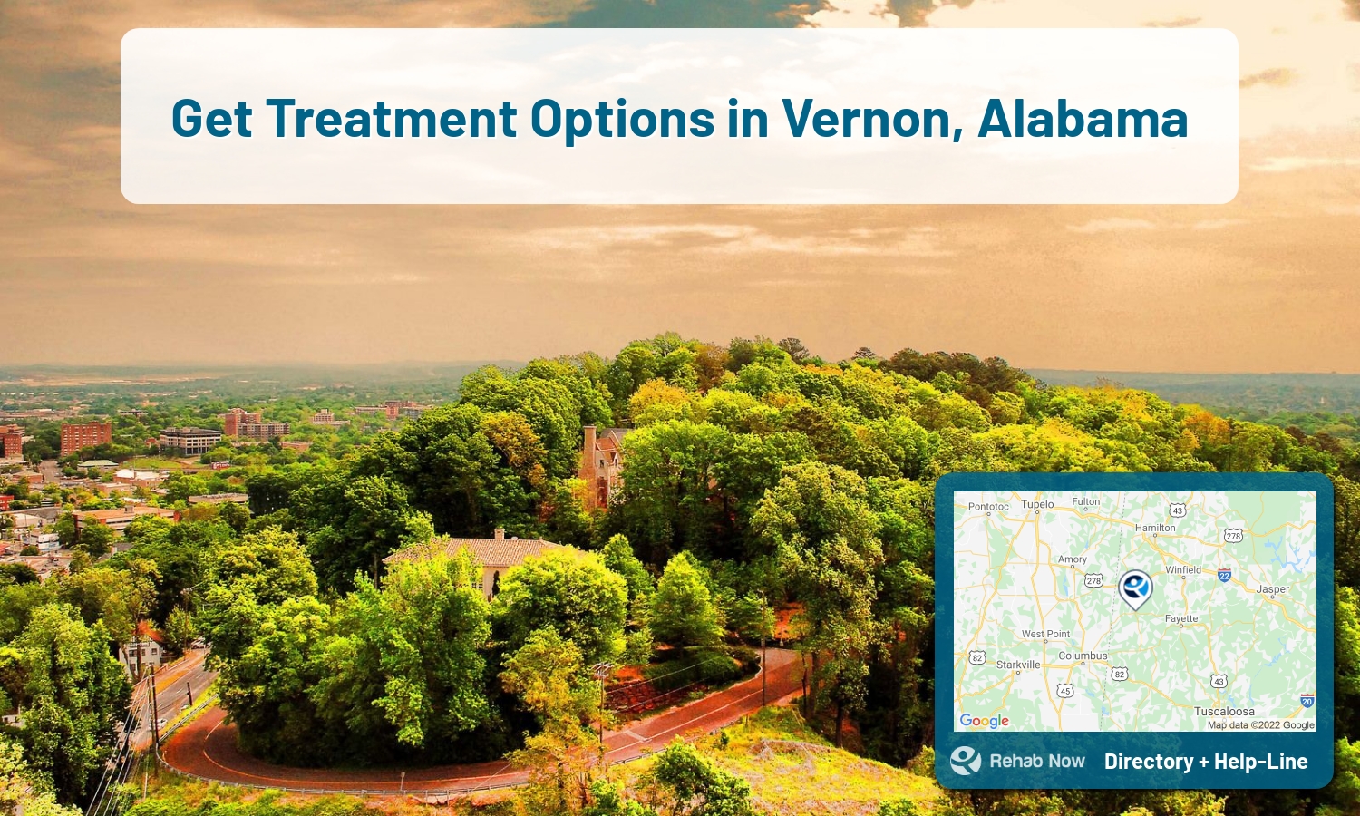 Need treatment nearby in Vernon, Alabama? Choose a drug/alcohol rehab center from our list, or call our hotline now for free help.