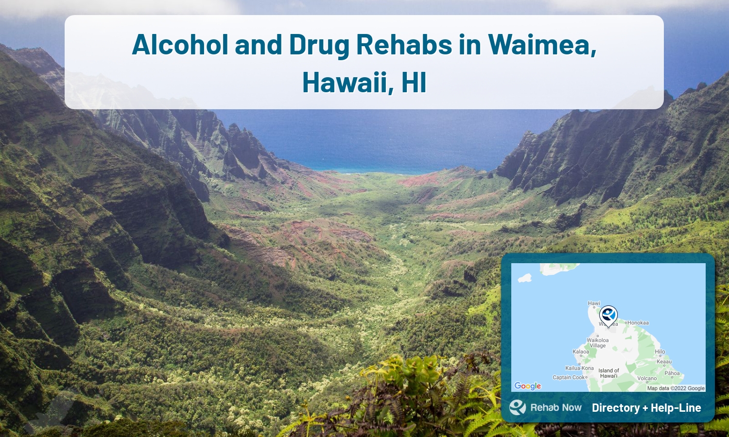 Drug rehab and alcohol treatment services near you in Waimea, Hawaii. Need help choosing a center? Call us, free.
