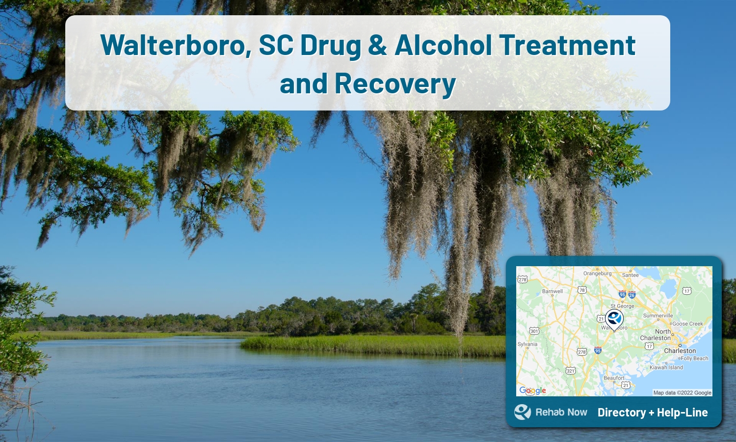 Drug rehab and alcohol treatment services nearby Walterboro, SC. Need help choosing a treatment program? Call our free hotline!