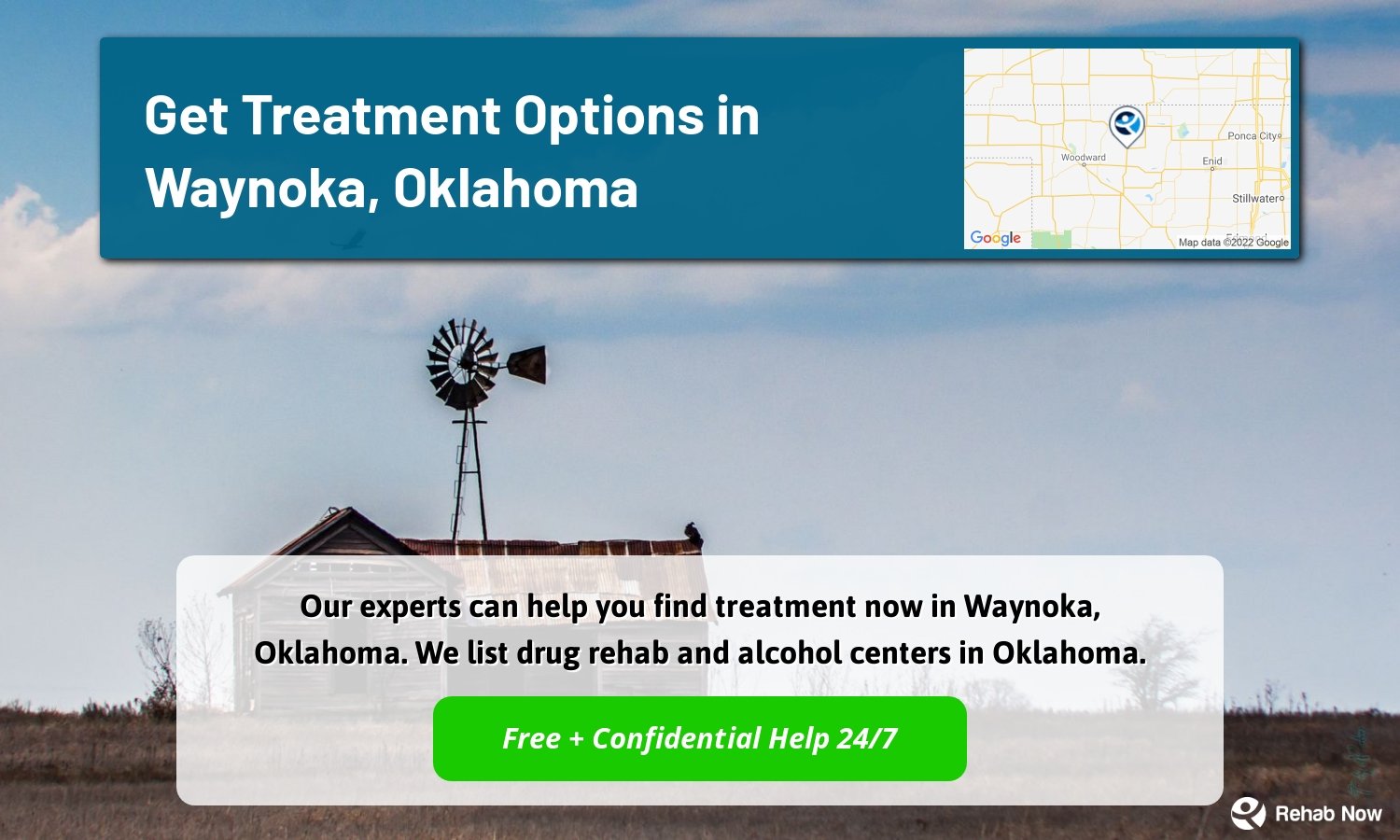 Our experts can help you find treatment now in Waynoka, Oklahoma. We list drug rehab and alcohol centers in Oklahoma.