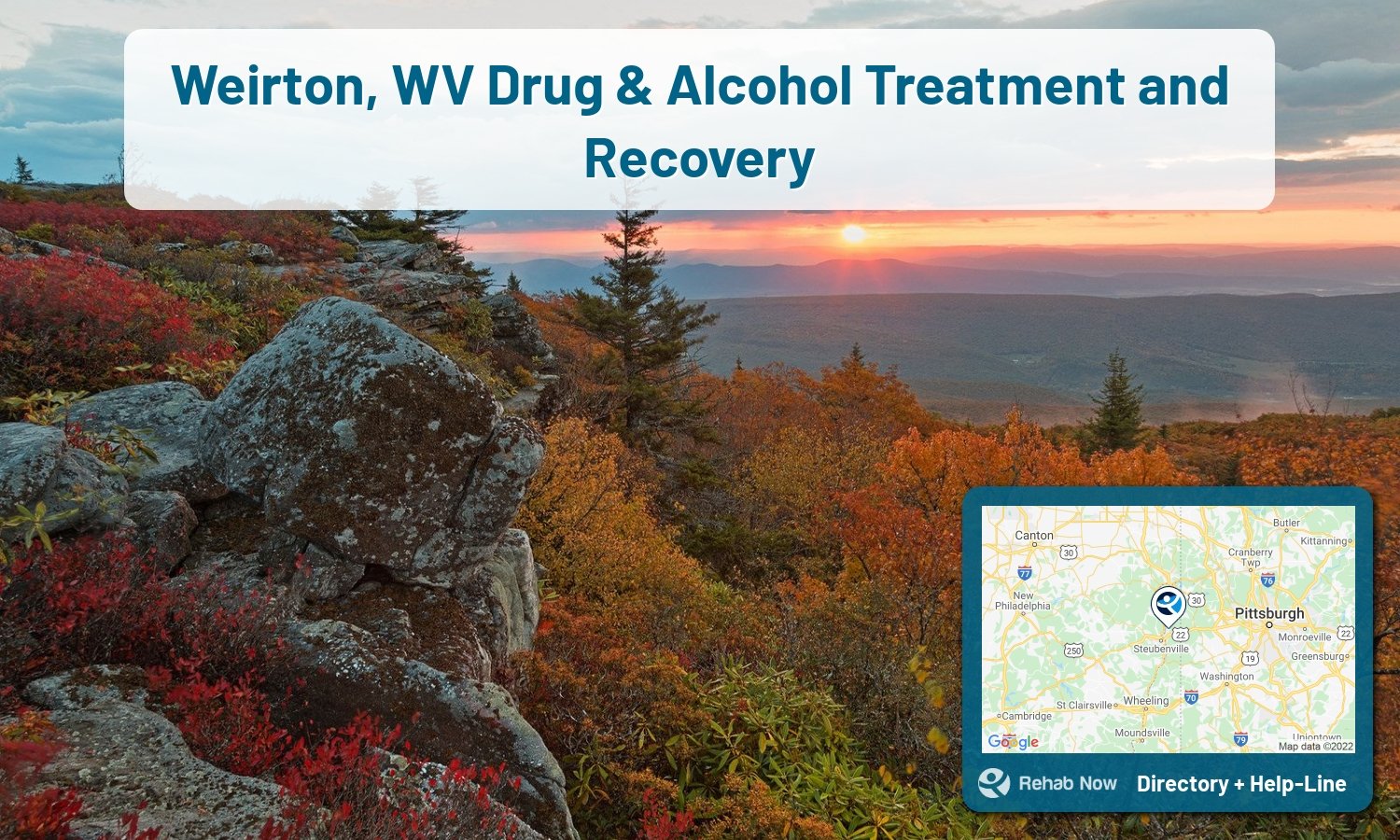 Ready to pick a rehab center in Weirton? Get off alcohol, opiates, and other drugs, by selecting top drug rehab centers in West Virginia
