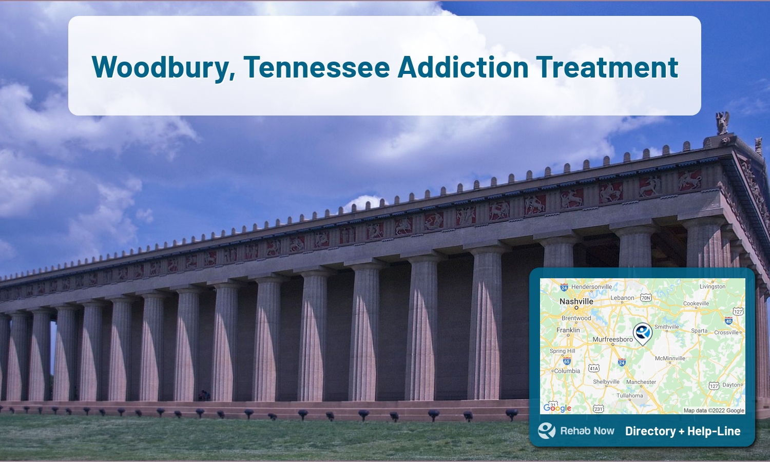 List of alcohol and drug treatment centers near you in Woodbury, Tennessee. Research certifications, programs, methods, pricing, and more.